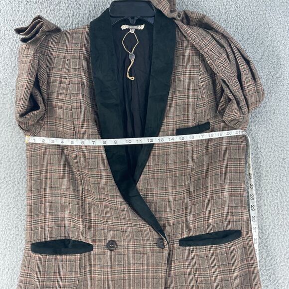 BKE Gimmick Womens Blazer Jacket Plaid Brown XL Cotton Lining Academia - Picture 3 of 12